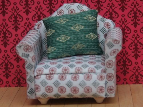 Chair - White with Green Cushions